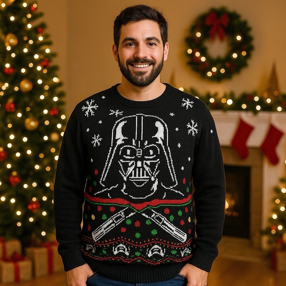 Star Wars Darth Vader Ugly Christmas Sweater Holiday Funny Cozy Party XXL